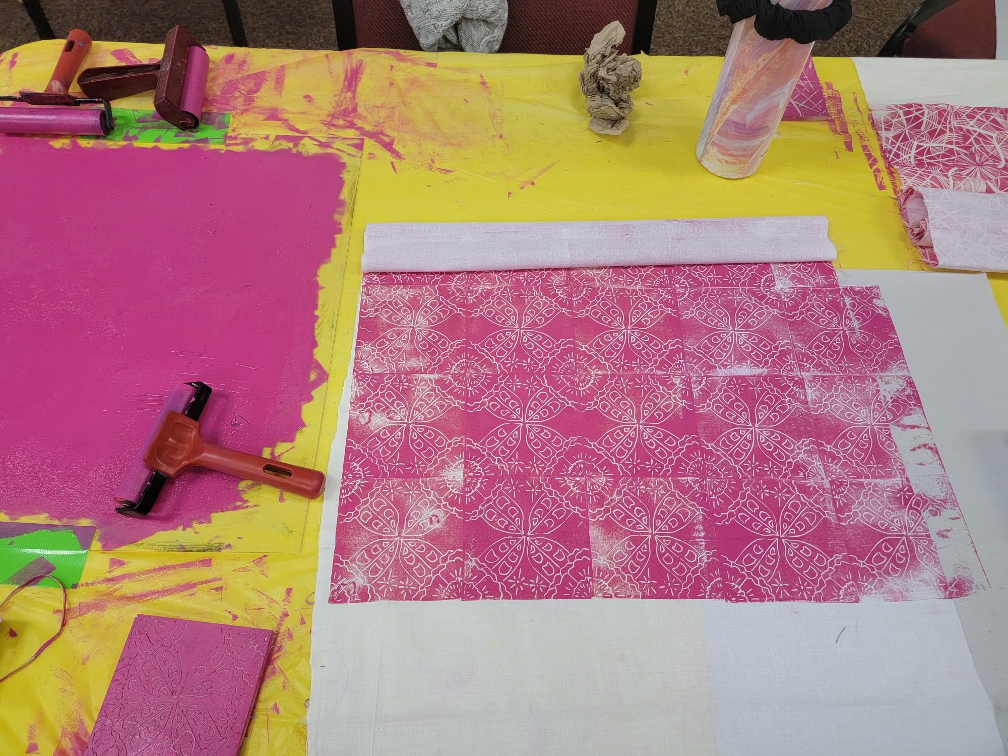 Block Printing River Wood